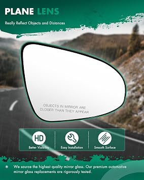 SCITOO Passenger Side View Mirror Glass|Fits For 2012-2017 For Toyota Camry