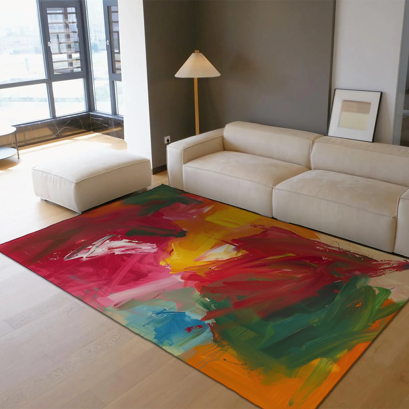 Tapis graffiti coloré résistant aux taches et antidérapant pour entrée