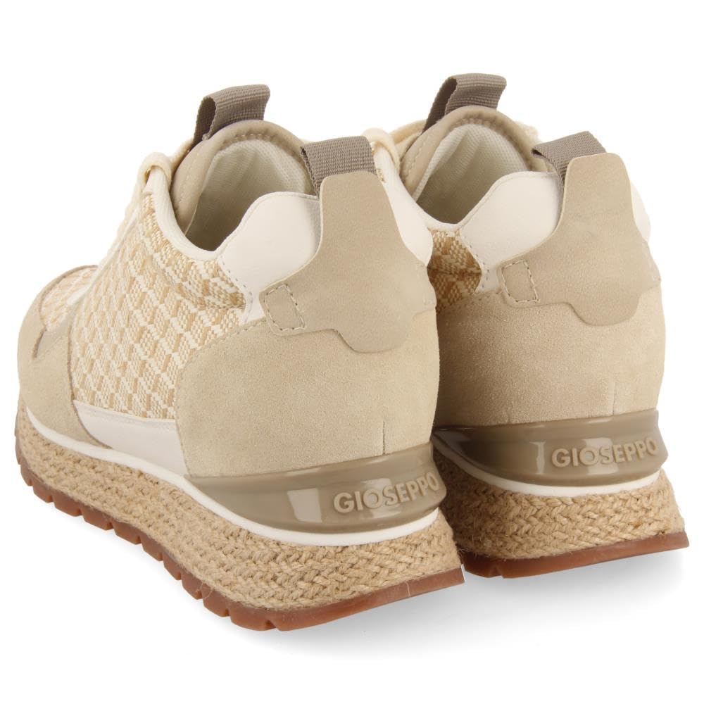 Sneakers Beige DE CUÑA Interna con Estampado GEOMÉTRICO para Mujer Puke
