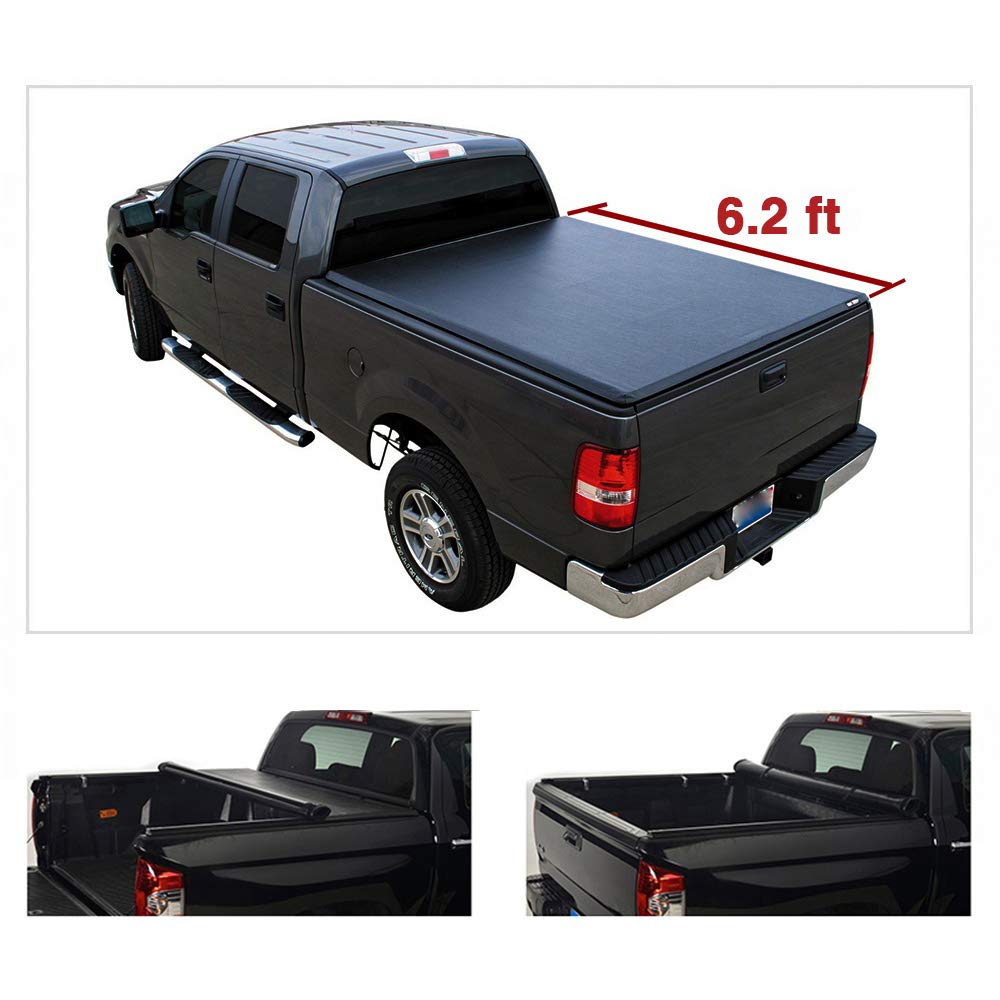 Riseking 6 2ft Fleetside Bed Soft Lock Roll Up Truck Bed Compatible With 2004 06 Toyota Tundra Double Crew Cab Pickup Qty1 Black Vinyl Clamp On Top Mount Tonneau Cover Assembly With Rails Hardware Buy
