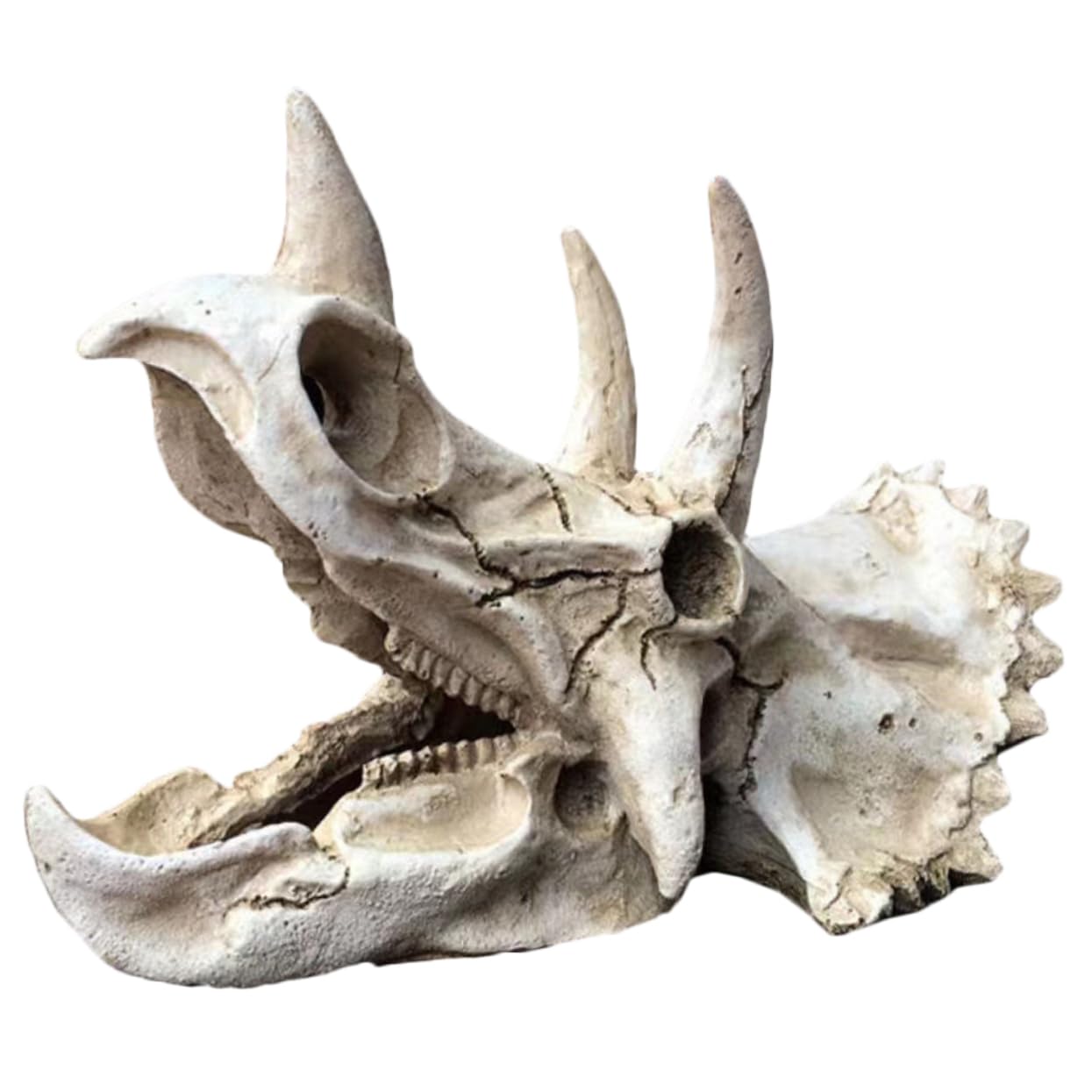 VANZACK Dinosaurierschädel-Dekoration Aquarium Deko Triceratops Versteck Für Fische Und Garnelen 7.09X4.33X3.54In Harz Zubehör Terrarien Höhle