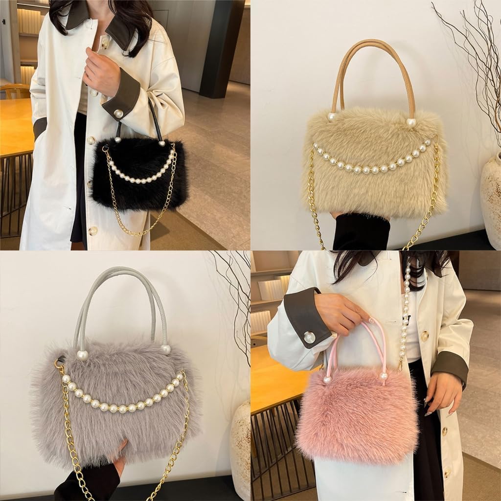 Sac À Bandoulière En Peluche Moelleuse Pour Femme - Petit Sac À