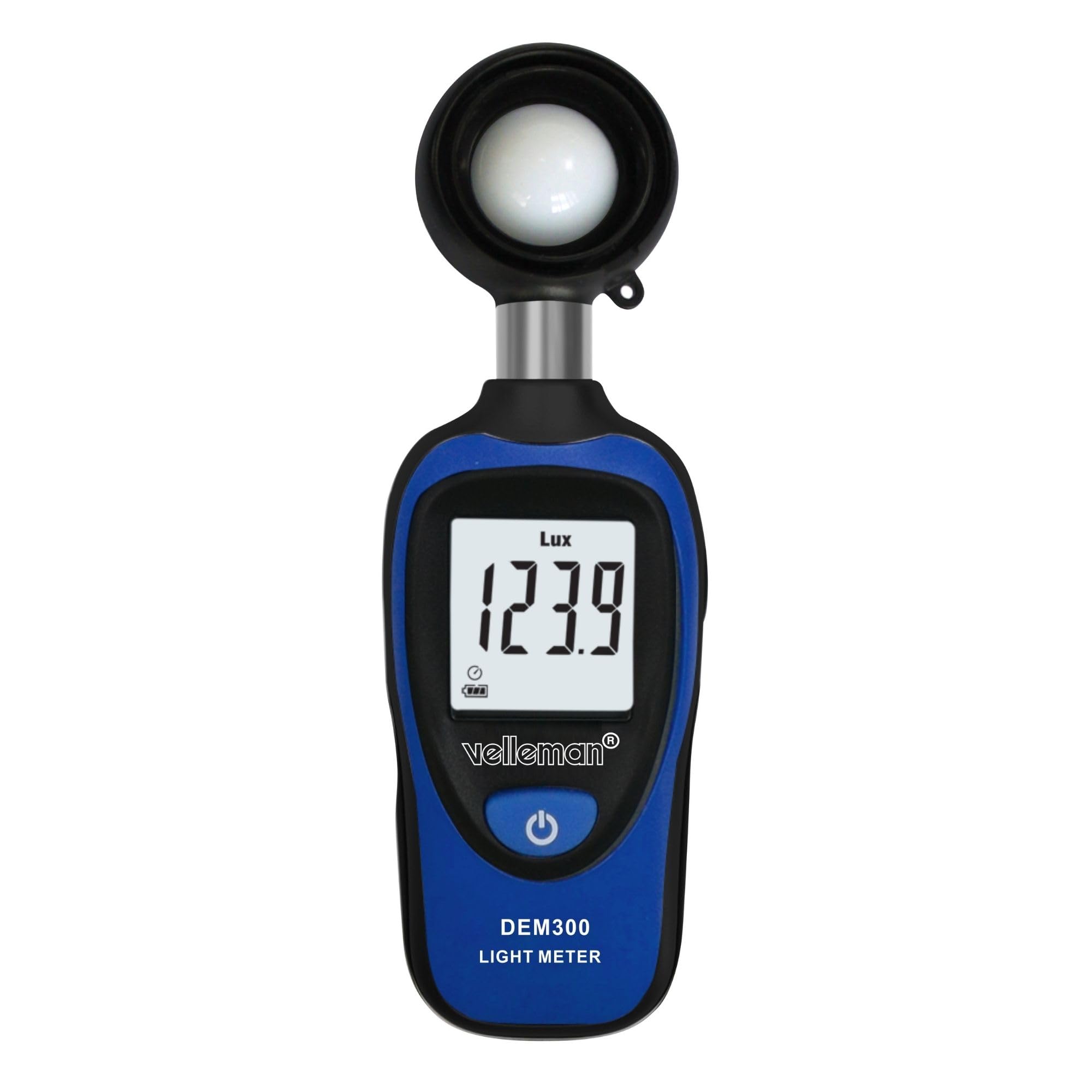 Velleman Luxmètre numérique, photometre, testeur pour mesure luminosité, mesure de lumière, testeur d’éclairage, plage 0-200000 lux, affichage LCD, format de poche