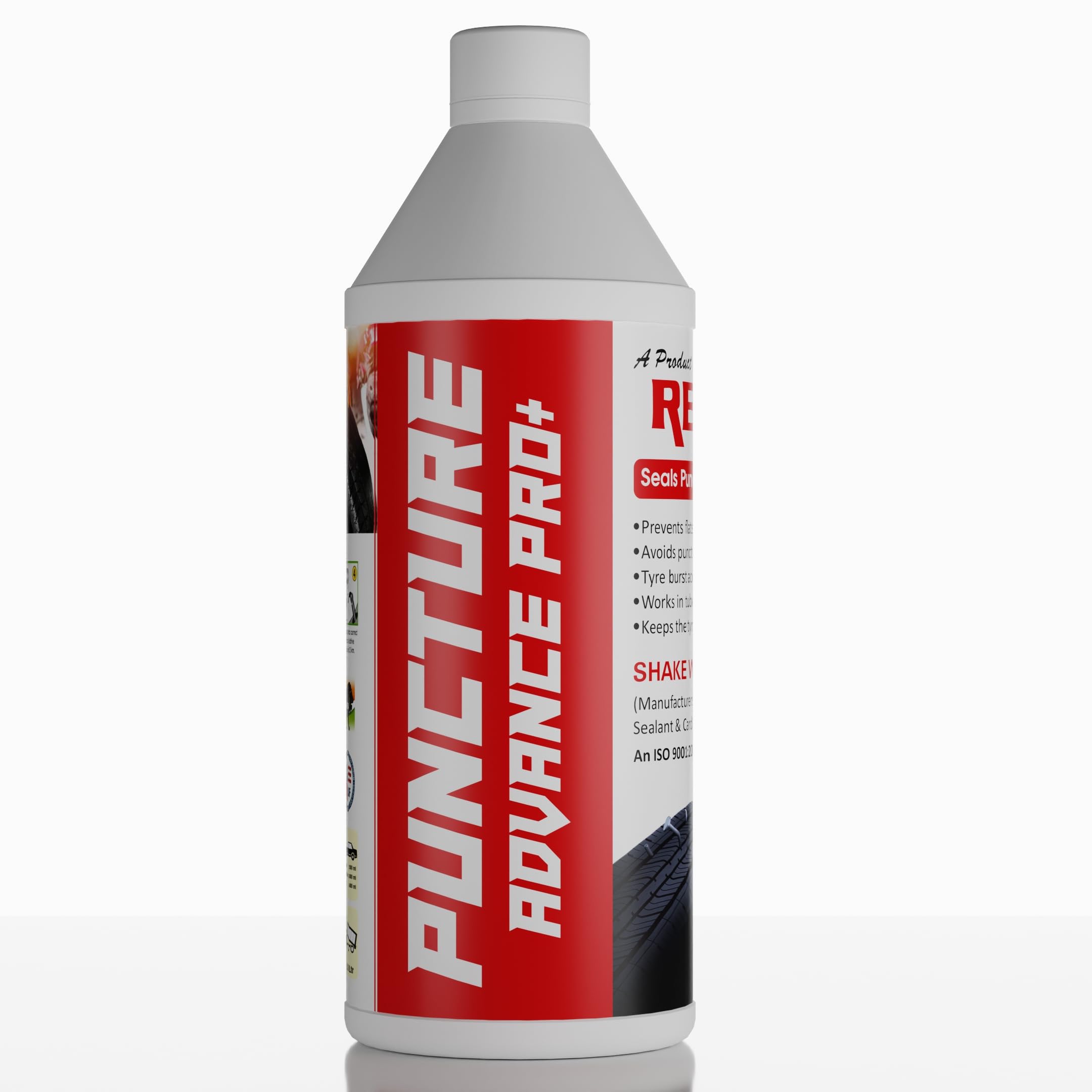 Redtize Puncture Pro + Tubeless Tyre Sealant, Prevents Flat Tyres, Professional Grade