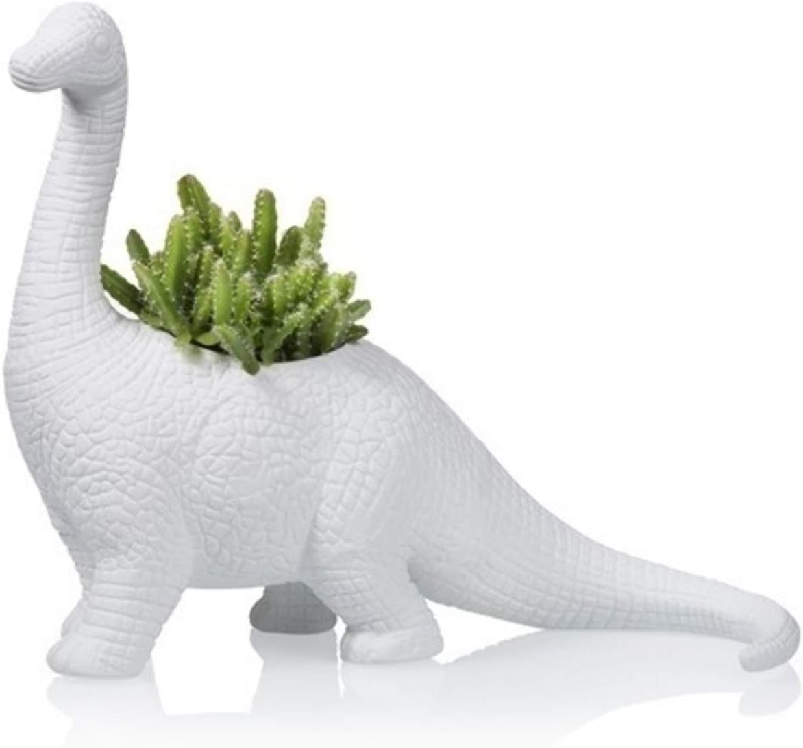 Brachiosaurus Plantosaurus - Dinosaur Planter - White