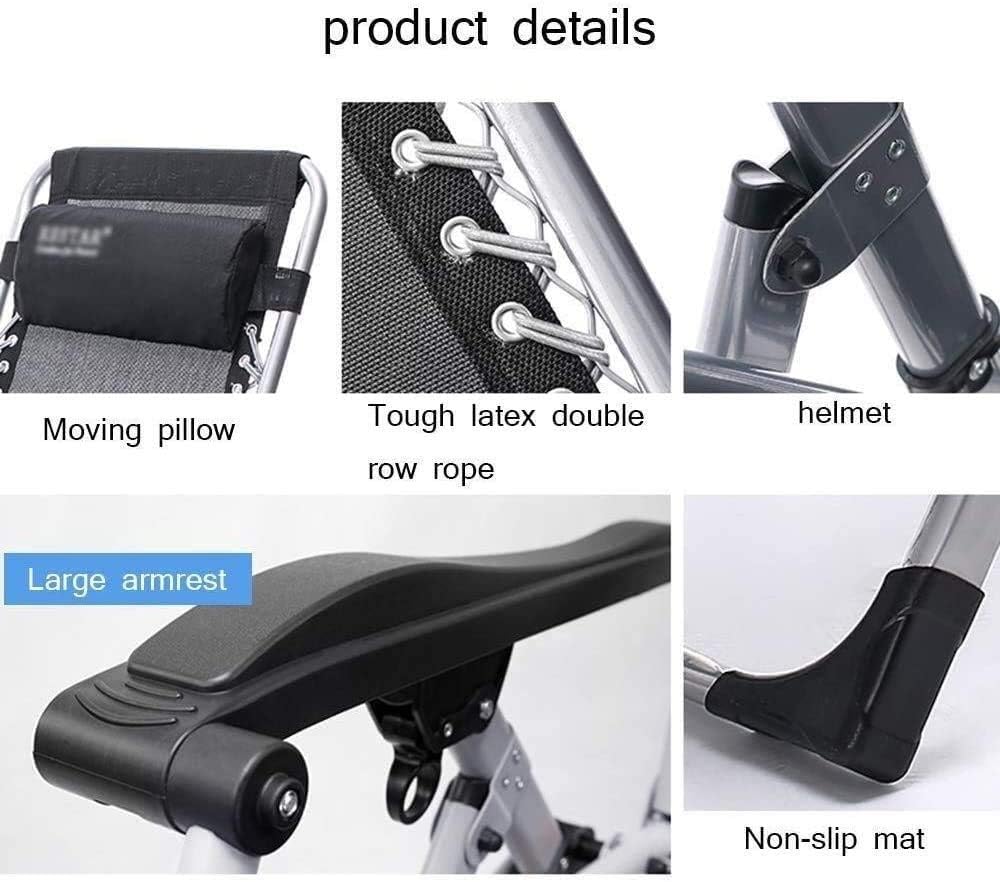 Sun Lounger Garden Chairs Foldable Deck Chair Folding Patio Lounger Deck Chair Garden Outdoors Zero Gravity Chair,with Cotton Pad Portable Reclining Lawn Chairs Supports 200kg (Color : Gray)
