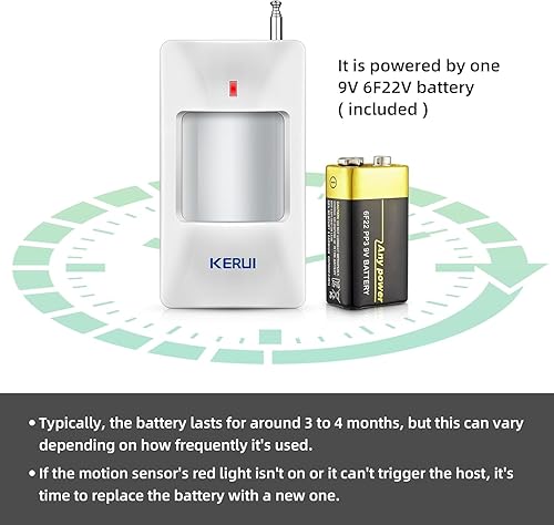Miniatura 6 de Sistema de alarma WiFi para el hogar, sistema de alarma de 120 dB con sensor de movimiento y control remoto, sistema de alarma inalámbrico para