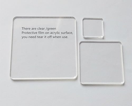 Miniatura 2 de Material cuadrado acrílico transparente en blanco, hoja cuadrada cortada con láser de plexiglás con esquinas redondas, accesorio de bricolaje de 18