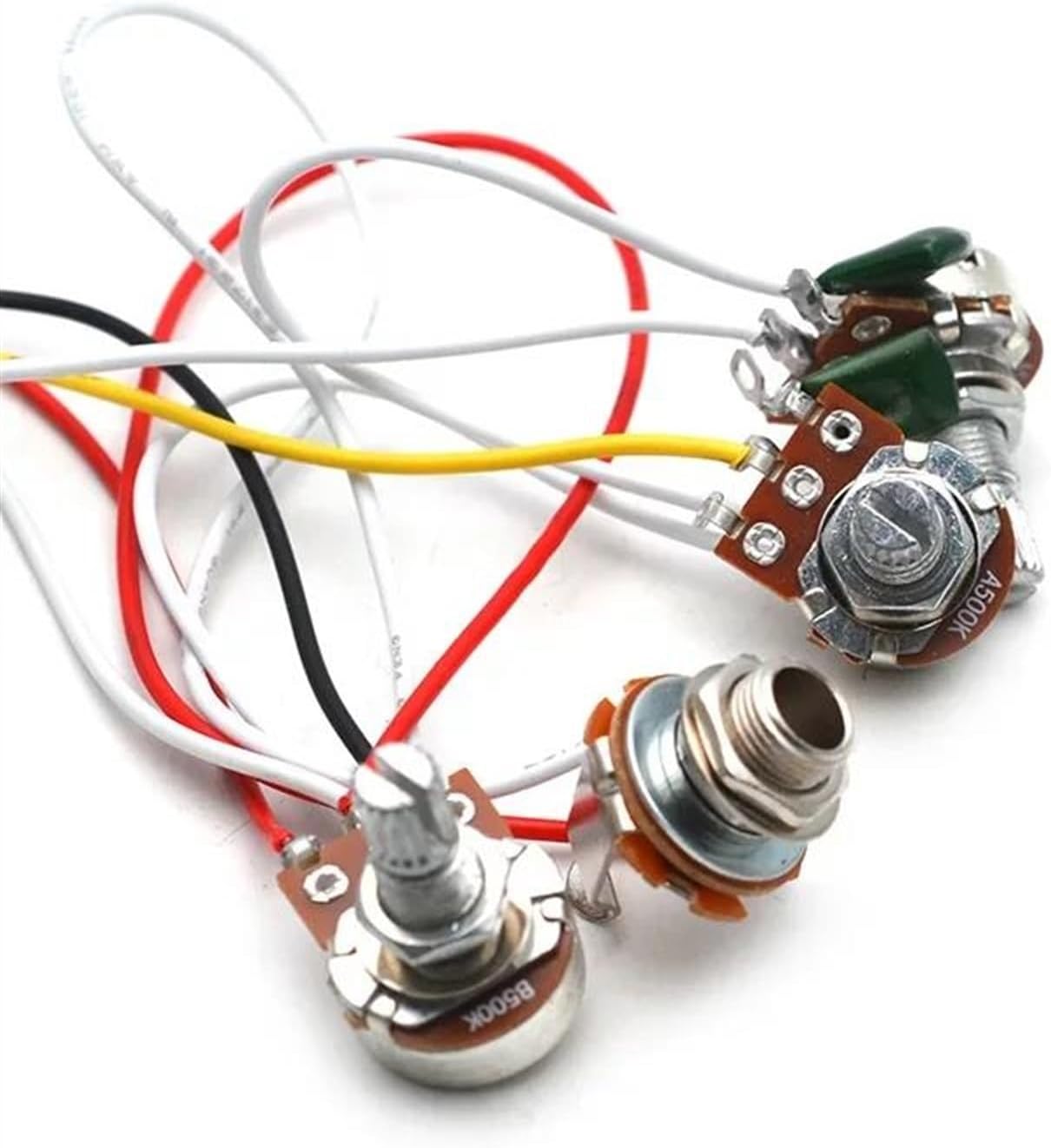 配線ハーネス 配線済み/5ウェイスイッチ/ジャック 500kポット/FD交換用ギター用(15)