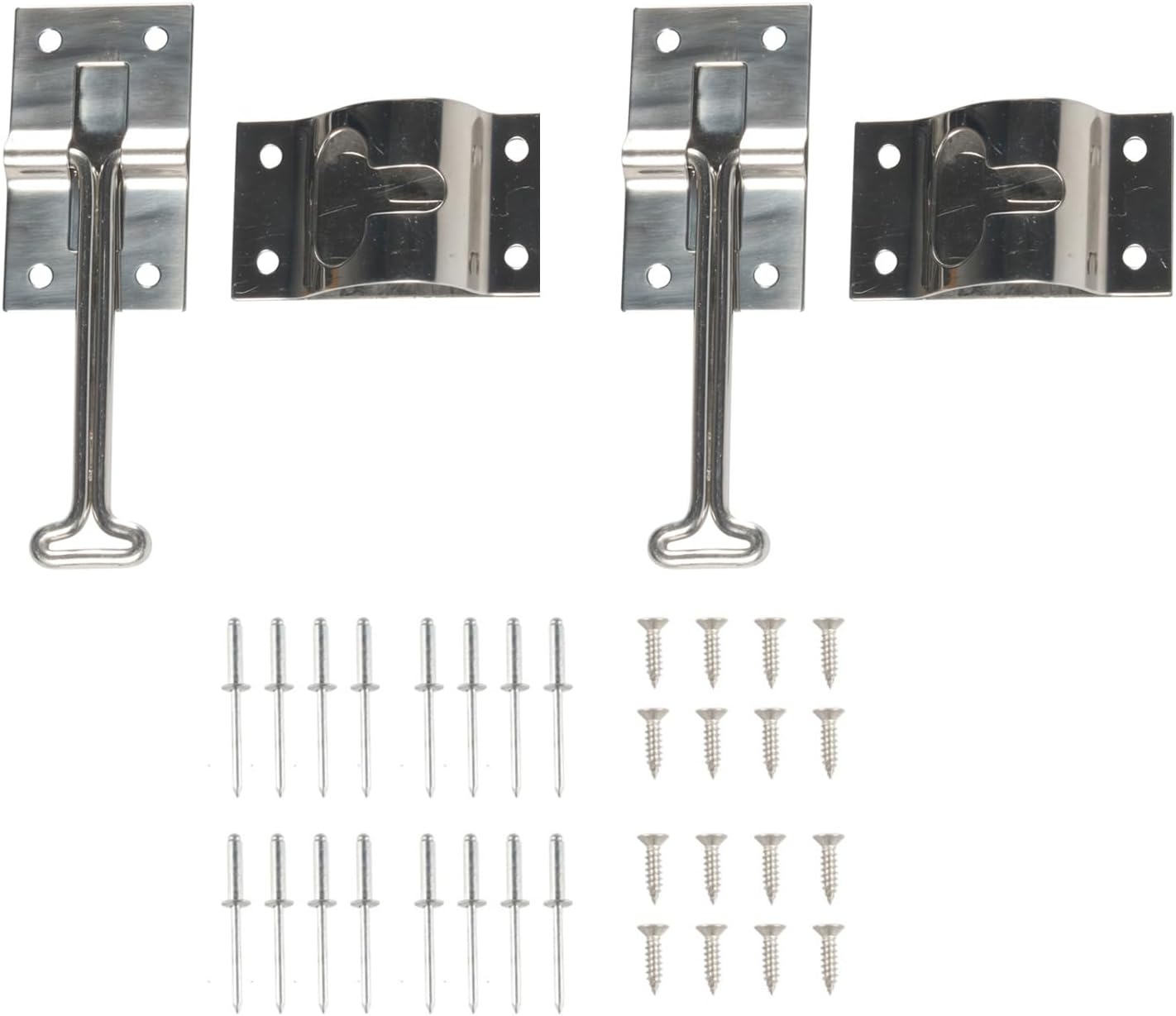 Stainless Steel Door Holder Latches Catch for Trailer Cargo Truck 4" 6'' Door Catch Latches T-Style Holder