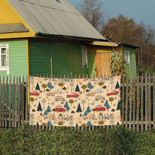 MINDBBDFJ Car And Bicycle Print Banners And Signs For Outdoor/Indoor,Personalized Banner Customizable Parties Halloween Banner (180x90cm)4