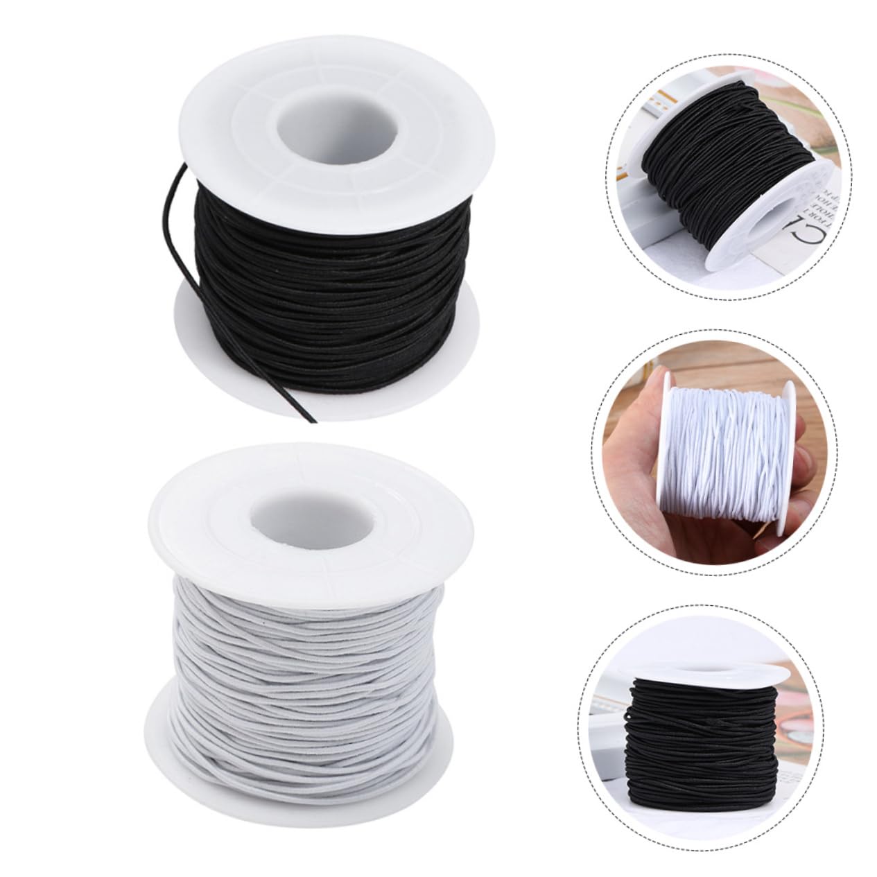 TEHAUX 6rouleaux Bracelet Élastique Multi-Usage Fil Stretchy pour Création De Bijoux Bracelets Et Colliers