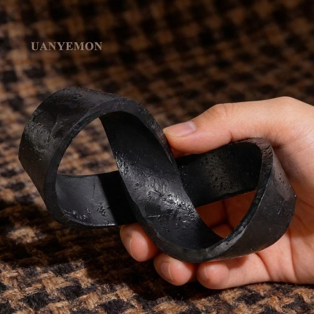Modern Infinity Knot Sculpture - Black Knot Home Decor, Multi-Angle Statue for Shelves, Coffee Table, Bookshelf, Living Room, Office, Resin Geometric Decorative Accent, Abstract Art Knick Knacks Gifts