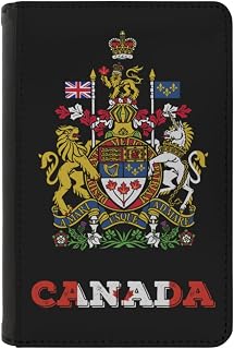 Canada Canadians National Emblem Travel Passport Wallet Holder Waterproof Passport Cover with RFID Blocking Travel Document Organizer for Men & Women