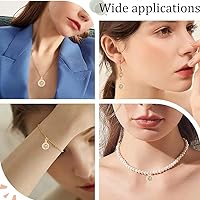 Vista 19 de Beebeecraft 5Pcs/Box Evil Eye Charms 18K Gold Plated Brass Flat Round with Blue Cubic Zirconia Turkish Evil Eye Pendants Jewelry Making Findings for