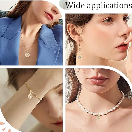 Miniatura 19 de Beebeecraft 5Pcs/Box Evil Eye Charms 18K Gold Plated Brass Flat Round with Blue Cubic Zirconia Turkish Evil Eye Pendants Jewelry Making Findings for