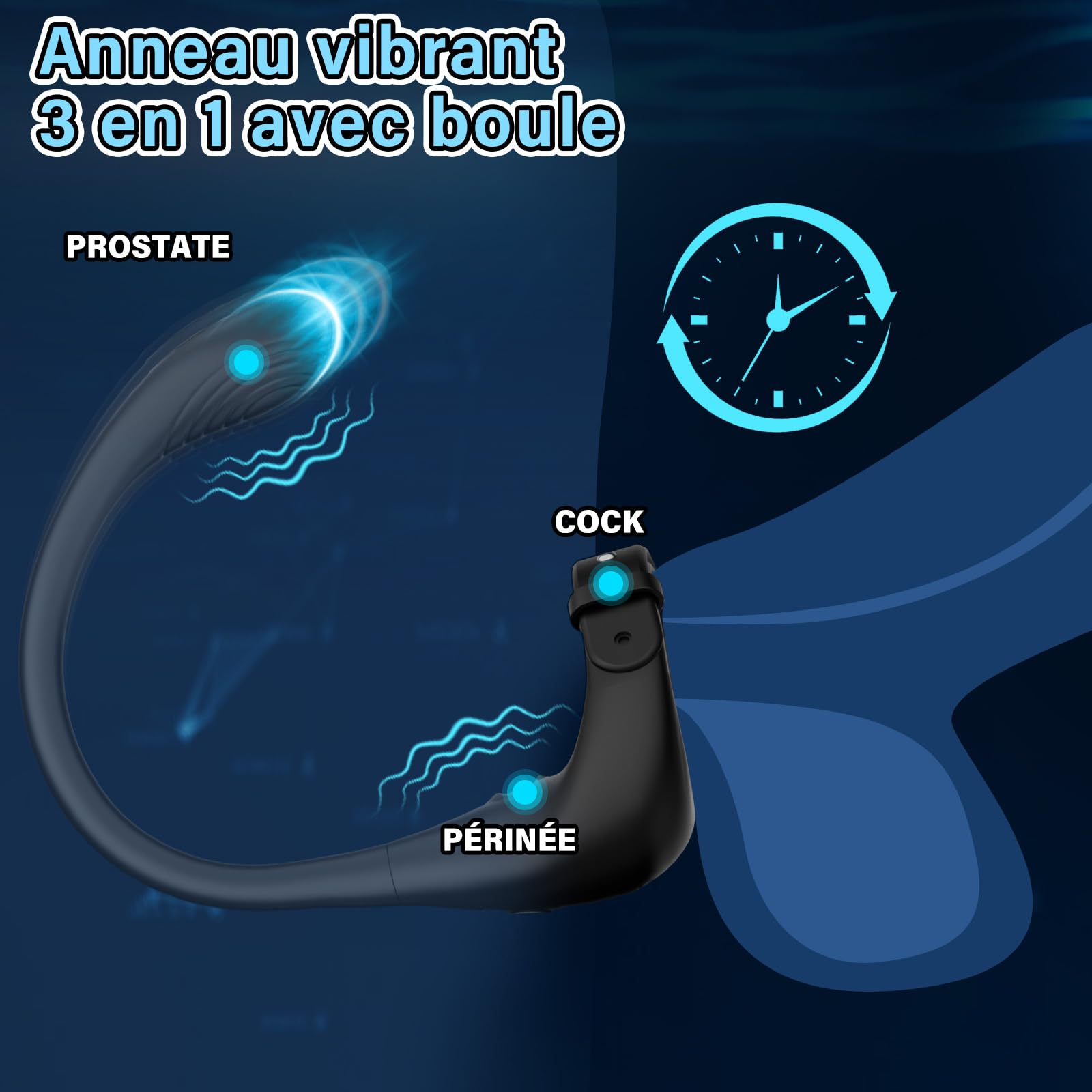 Plug Anal Vibromasseur Sex Toys - Anneau Penien Gode Homme pour Gay Toýs Femme Couple Plaisir Sextoy avec App et 10 Modes de Vibration, Anneaux Vibrant Pénis Sextoyse Sex Masculins Anals Plugs Anus