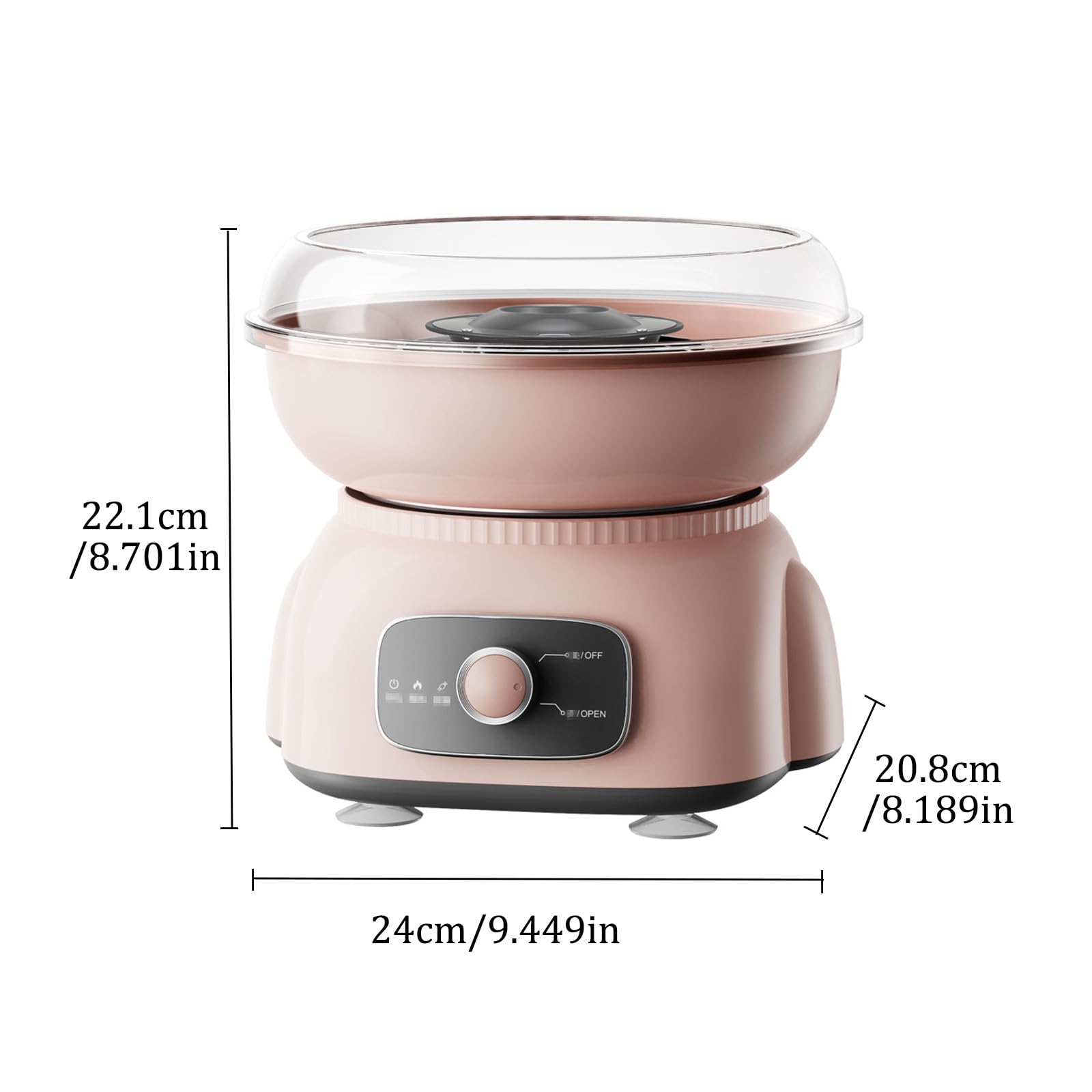Macchina per Zucchero Filato Retro,Macchina Elettrica per Zucchero Filato,Cotton Candy Macchina,Supporta Varie Fonti di Zucchero,Tre Secondi di Produzione,per Feste di Famiglia e Incontri (Color:Rosa)