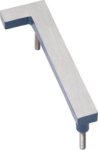 Montague Metal Products MHN-24-F-SB2-1 Números flotantes modernos de aluminio cepillado sólido, 24 pulgadas, polvo de níquel satinado, azul marino