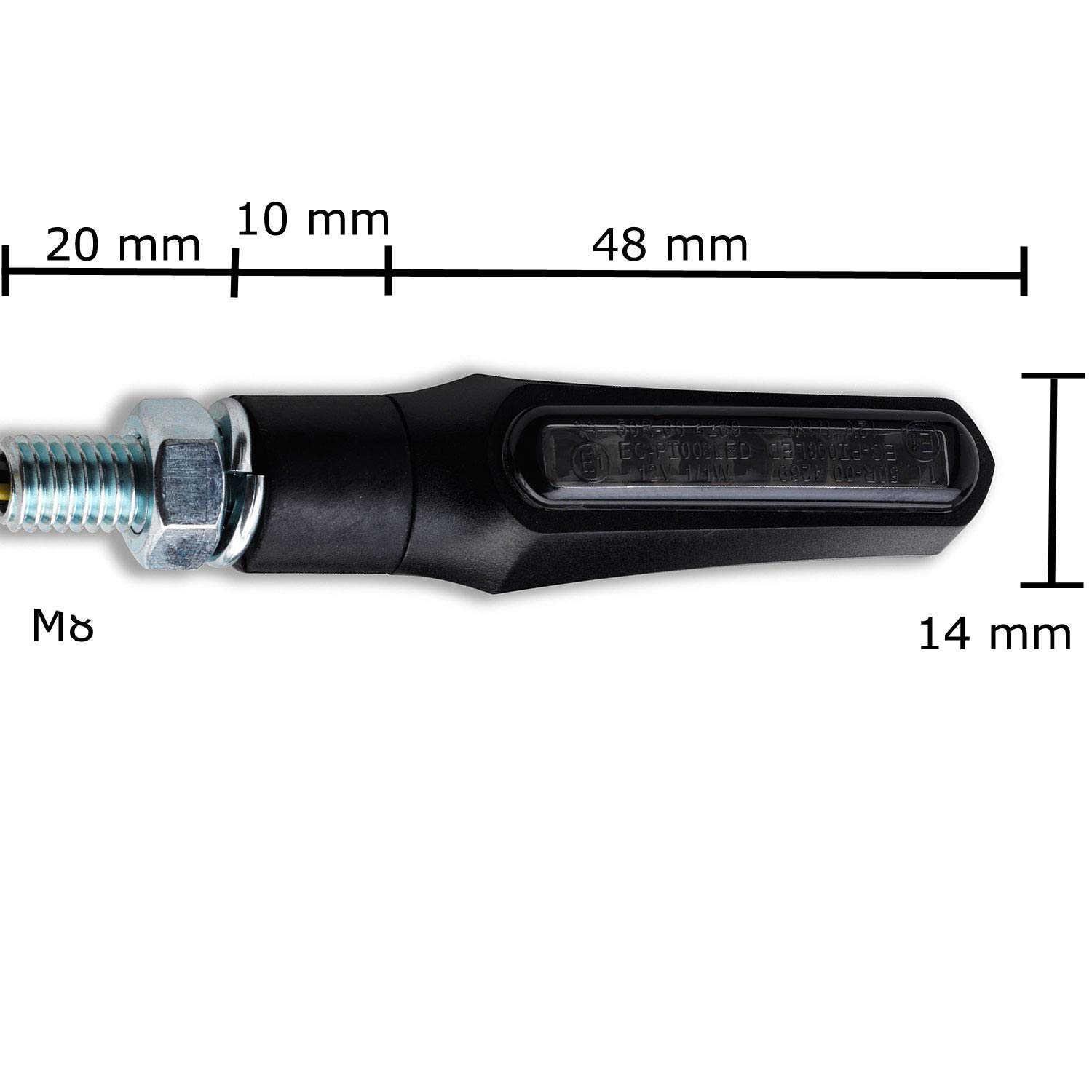 Germany Motorsports 3in1 LED Mini Blinker Rücklicht Bremslicht Kombination 3 in 1 Shark X1 Motorrad Quad Roller universal schwarz getönt