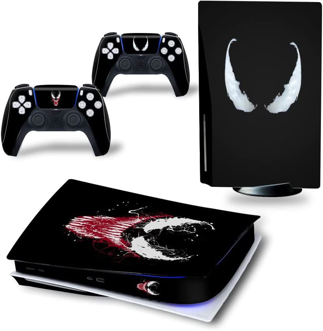 OIVO INDIA Ps5 Skin Protector for Playstation5 Console Wrap Sticker Skin with 2 Wireless Controller Decal Sticker (Black,Venom) [video game] [video game] (B0C1P3RJLK) Amazon Price History, Amazon Price Tracker