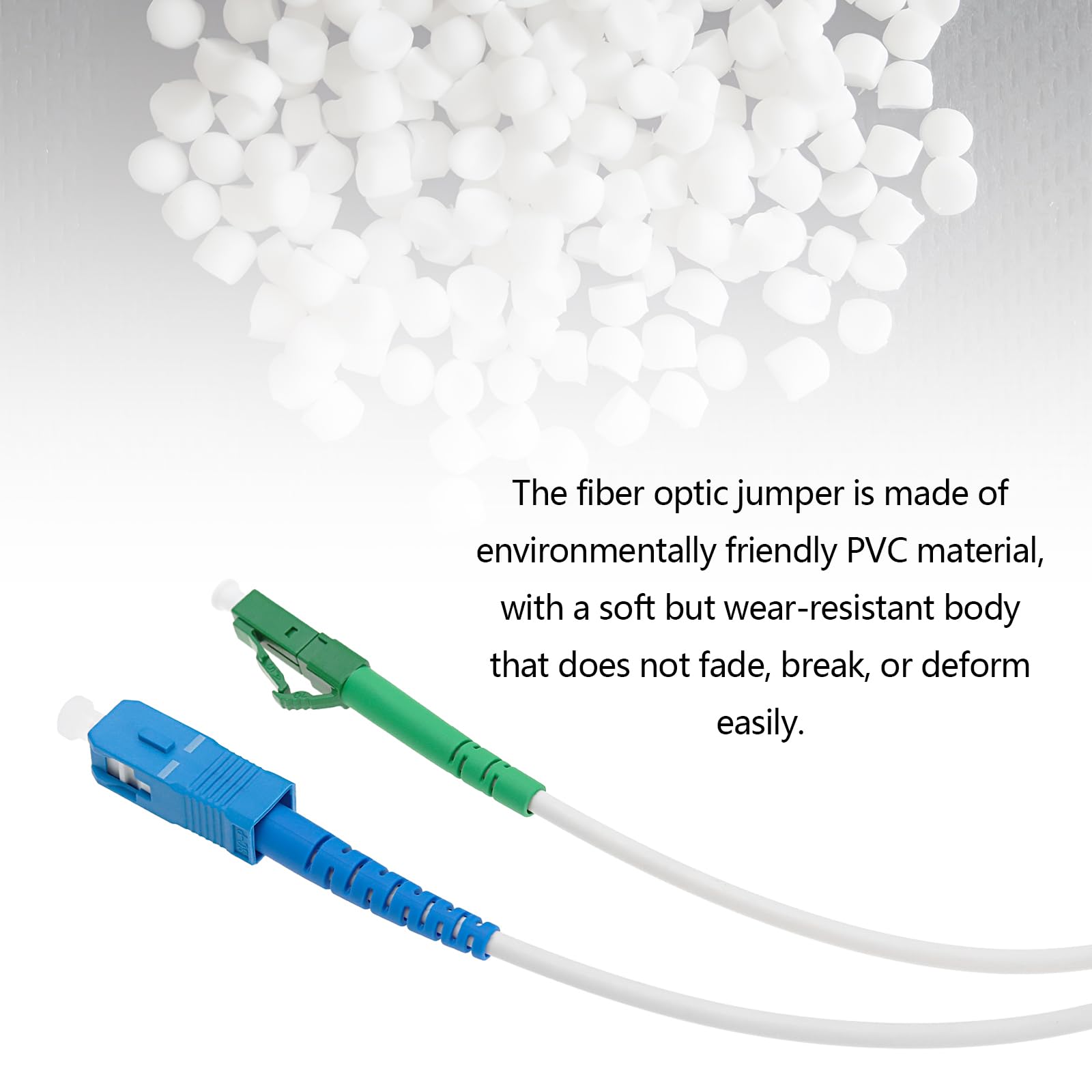 VGOL LC/APC-SC/UPC Fiber Optic Patch Cable - Singlemode Simplex Jumper - 20CM with Adapters and Couplers - Image 3