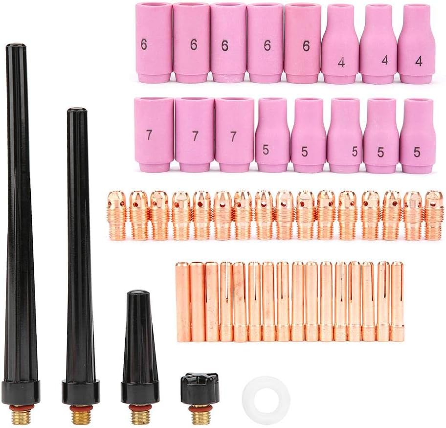 Tig Consumables Kit, 53Pcs Tig Welding Supplies Include TIG Gas Lens