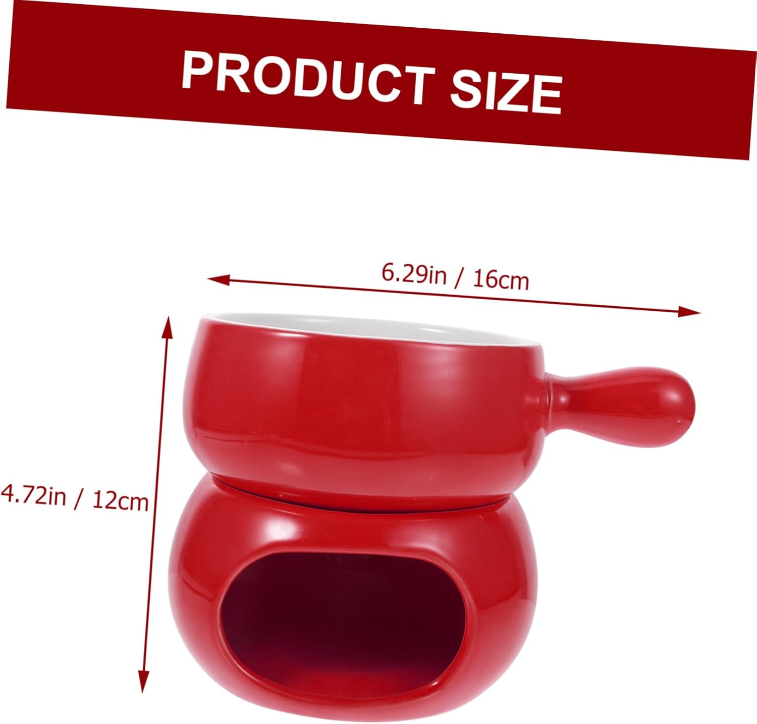 1Set Ceramic Ice Chocolate Melting Pot Versatile Cheese Butter Fondue Pot with Handle for Home Bakeries and Restaurants Includes Forks