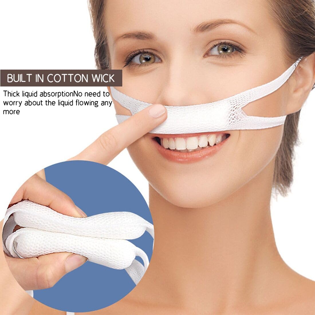 Elastic Nose Bandage 5 Pcs Nasal Bandage Dressing Holder High Absorption Nasal Surgery Bandages Recovery Supplies, White — Amazon image 6