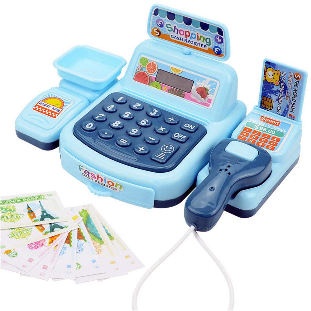 Amazon.co.jp: スーパーごっこセット 子供用キャッシュレジスター