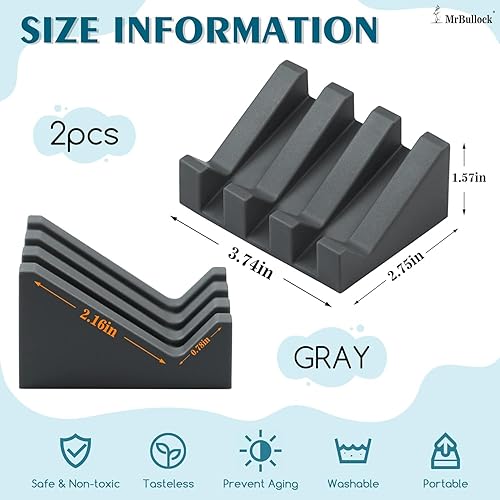 Miniatura 58 de Jabonera de silicona para barra de jabón para ducha, baño, bandeja de secado de cascada autodrenante, mantiene las barras de jabón limpias en seco