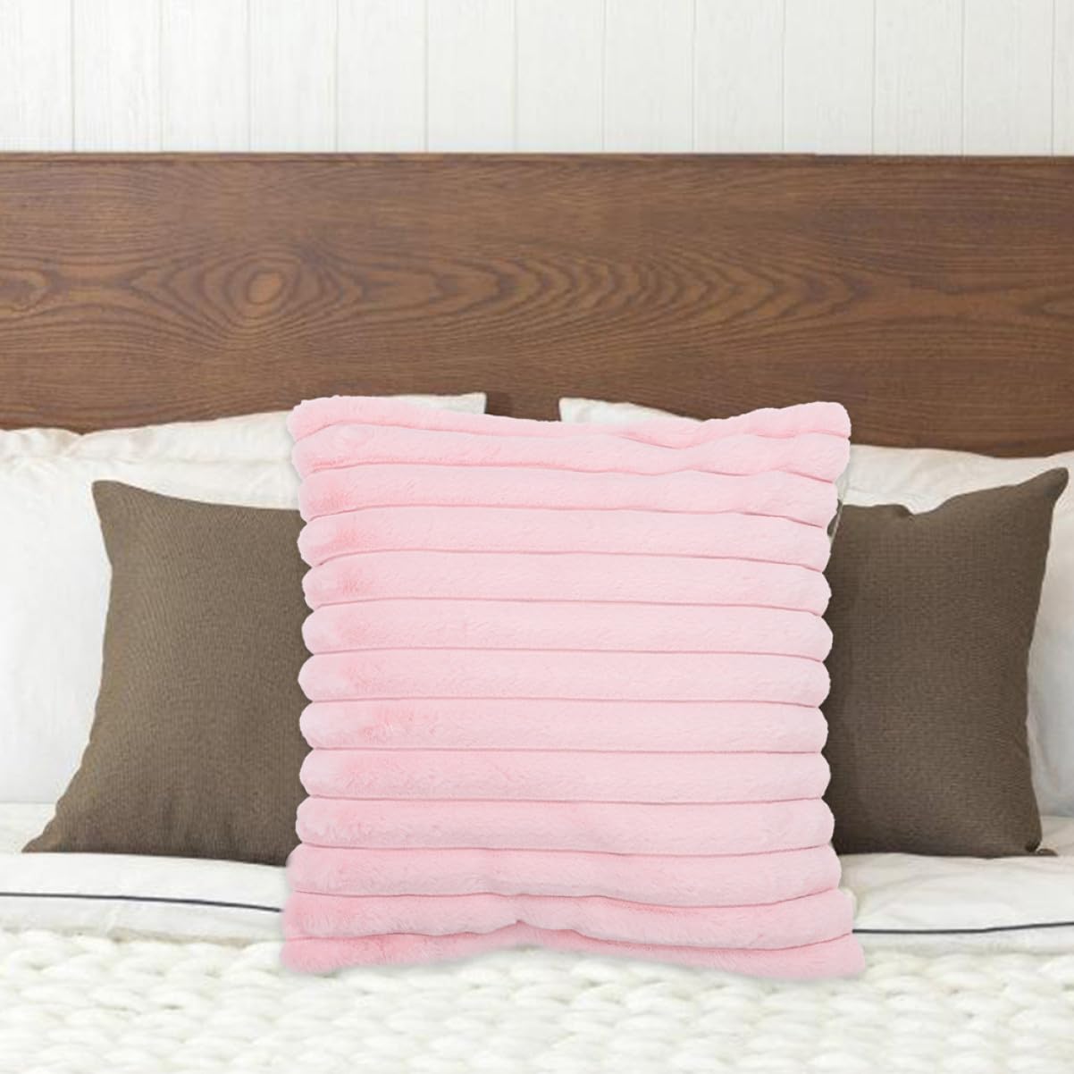 Dekokissen für Sofa und Kinderzimmer aus Weichem Plüschmaterial 45x45cm Rosa Bequemes und Strapazierfähiges Sofakissen für Zuhause und Auto
