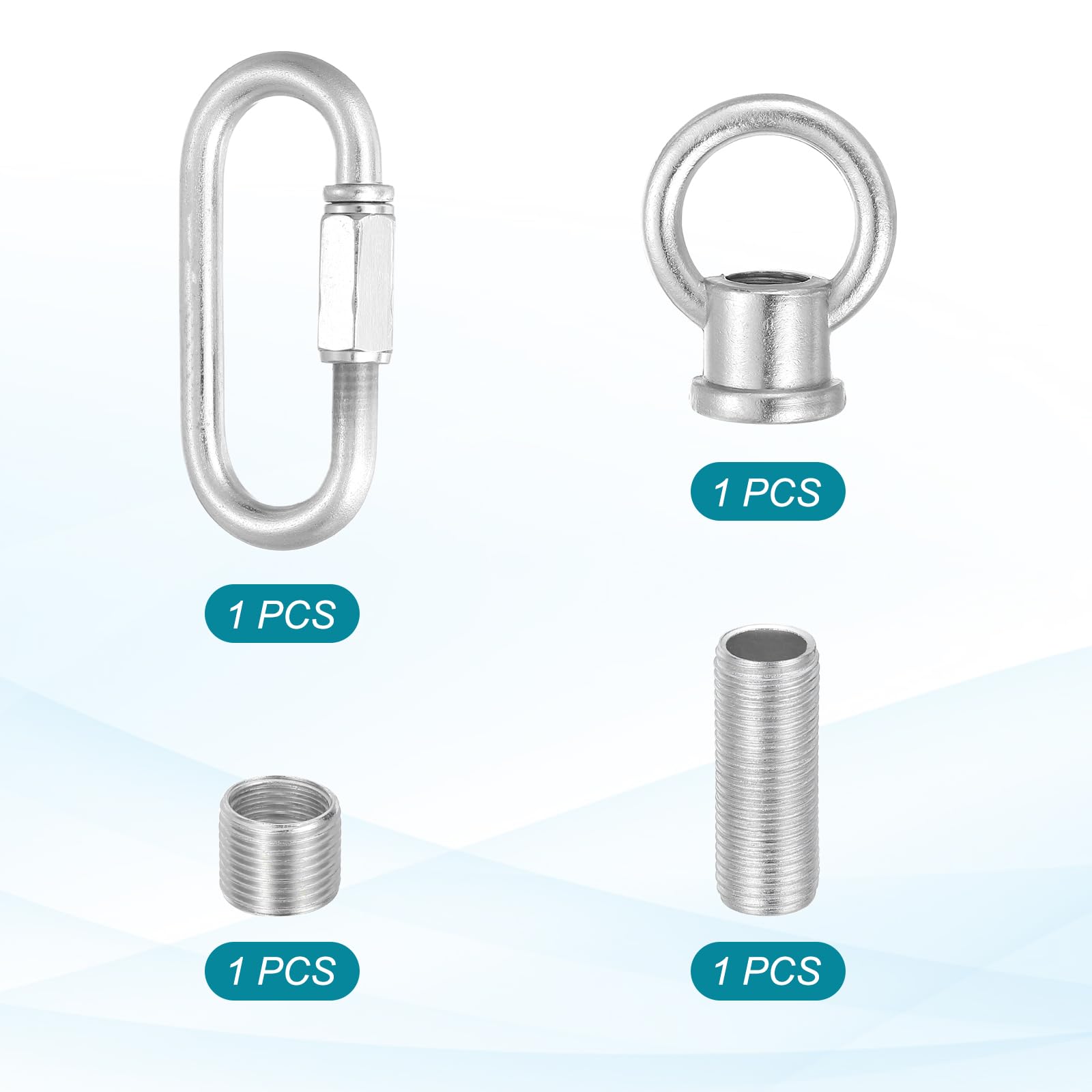PATIKIL M10 Fine Thread Lamp Female Loop Holder with M12 Adapter Chain Quick Link - Image 3