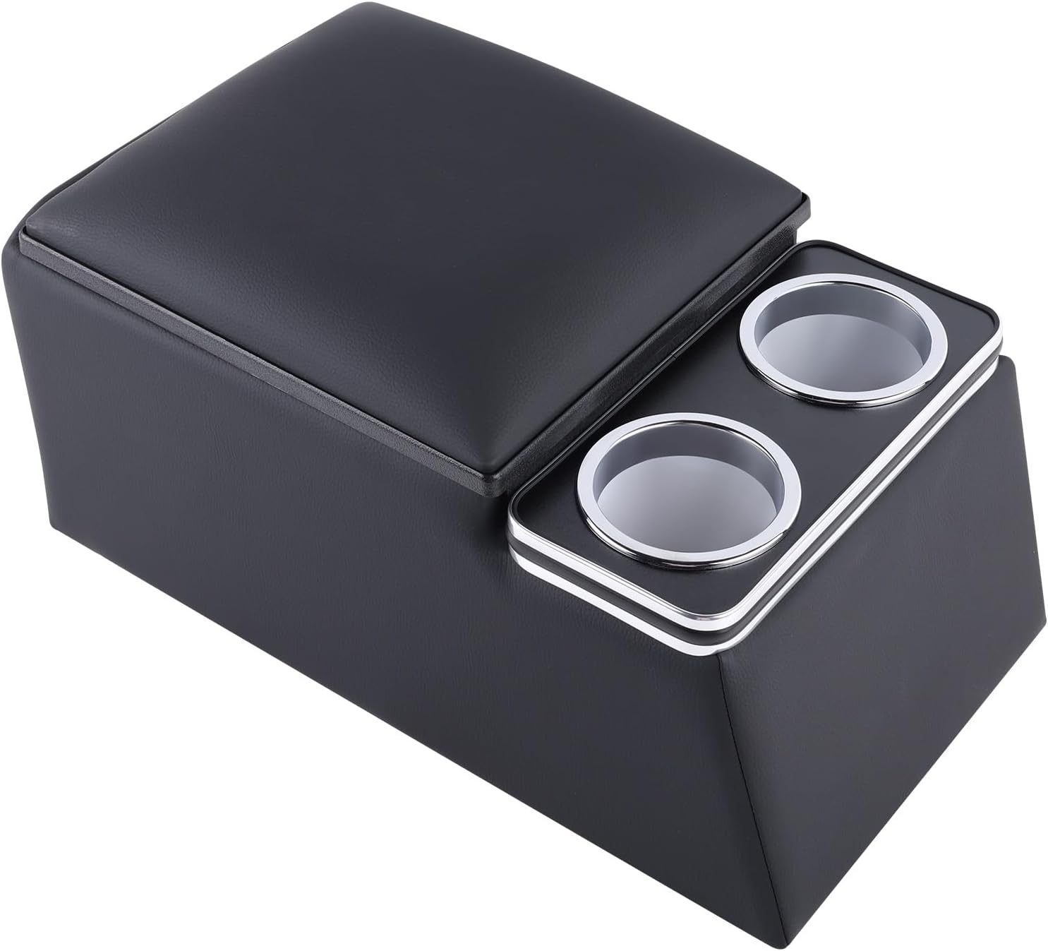 Universal Truck Seat Organizer with Cup Holders - Rear Bench Center Console with Armrest, Middle Storage Compartment, Padded Top for Comfort, Black