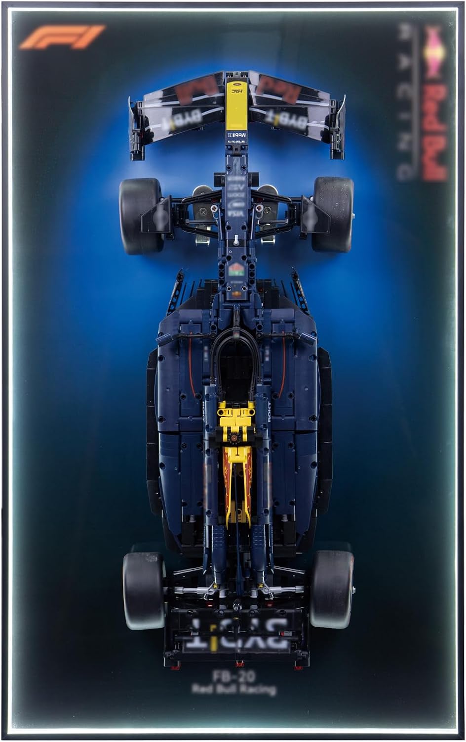 Display Wallboard for Lego Technic Red Bull Racing RB-20 42206 Model Car,Display Board with LED Lights,Adult Collectibles Wall Mount,Gift Idea, Home Decor(No Car Included)
