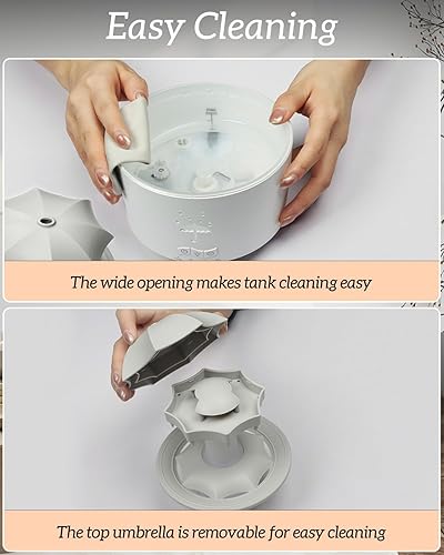 Miniatura 8 de Humidificador estético 2 en 1 difusor de aceite con gota de lluvia giratoria de 360 y 7 luces LED de estado de ánimo, humidificador ultrasónico