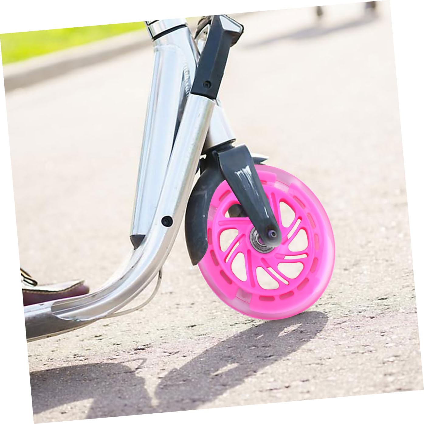 KOMBIUDA 2 Ruedas de Repuesto para Patinete de Pu Alta Elasticidad y Agarre Fuerte, Ruedas Iluminadas Ideales para Uso al Aire Libre en Plazas