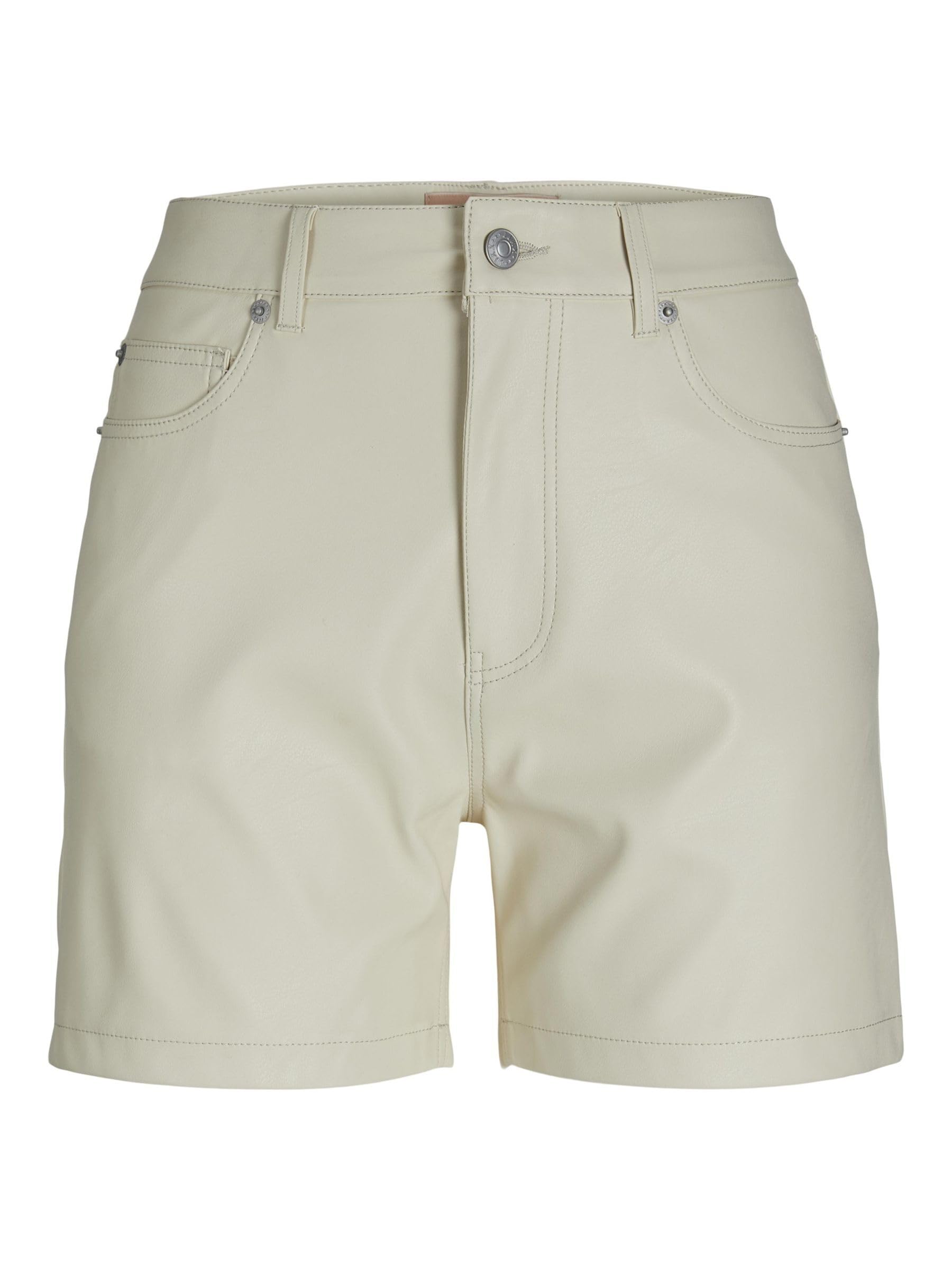 JJXX Jack&Jones Women's Jxkenya Faux Leather Shorts, Seedpearl/Detail: Matte, L