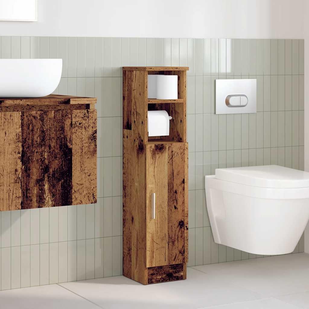 Armario de baño fácil de montar con fijación de puerta opcional como mueble de baño funcional con espacio de almacenamiento, compartimento abierto y cerrado y integrado