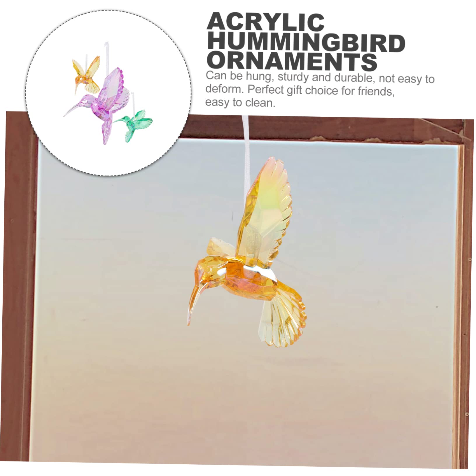 Alipis 9pezzi Ciondolo Acrilico Colibrì Decorativo Pendenti Iridescenti Per Decorazione Di Alberi Di Natale e Wreaths Qualità Premium e Design Elegante