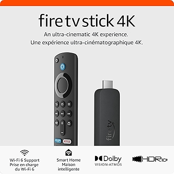 Amazon Fire TV Stick 4K流媒体设备，支持Wi-Fi 6，海量电影电视内容