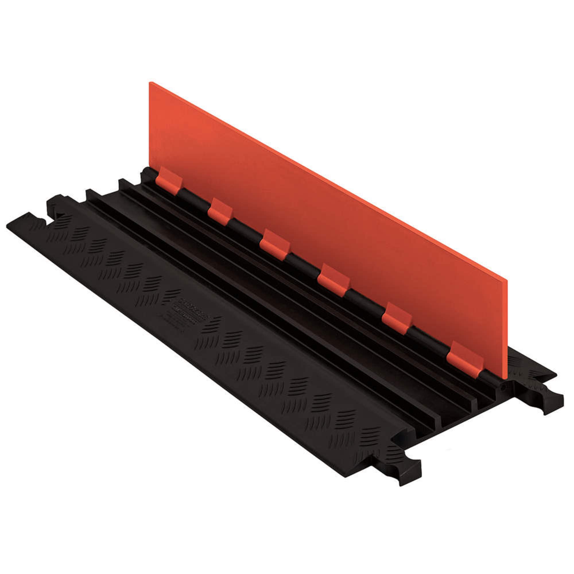 Guard Dog GD3X75-ST-O/B Polyurethane Heavy Duty 3 Channel Low Profile Cable Protector with Standard Ramp, Orange Lid with Black Ramp, 36
