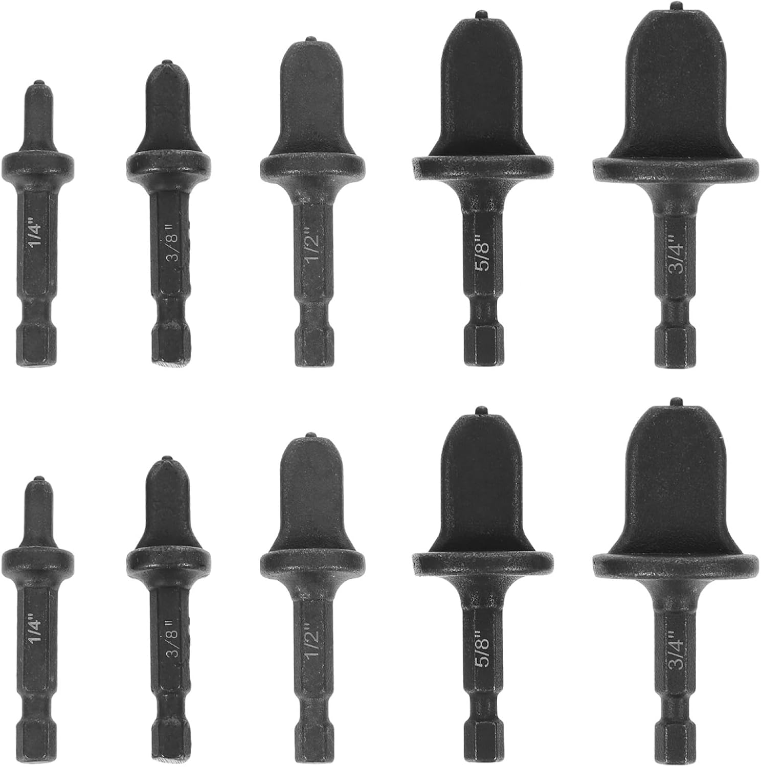 PartyKindom 10 Pcs Copper Tube Swaging Drill Set, Air Conditioner Expander Copper Hole Repair Tool, Air Conditioner Manual Copper Swage Expander Drill Bit with 1/4'' 3/8'' 1/2'' 5/8'' 3/4'' Bits