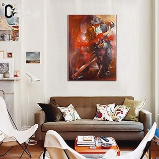 Parete Decor Dipinto Dipinta a Mano Danza di Uomini e Donne Astratto Tela Pittura ad Olio Bello Famiglia Decorazione Arte Quadri Facile Da Appendere,Noframe,80x120cm