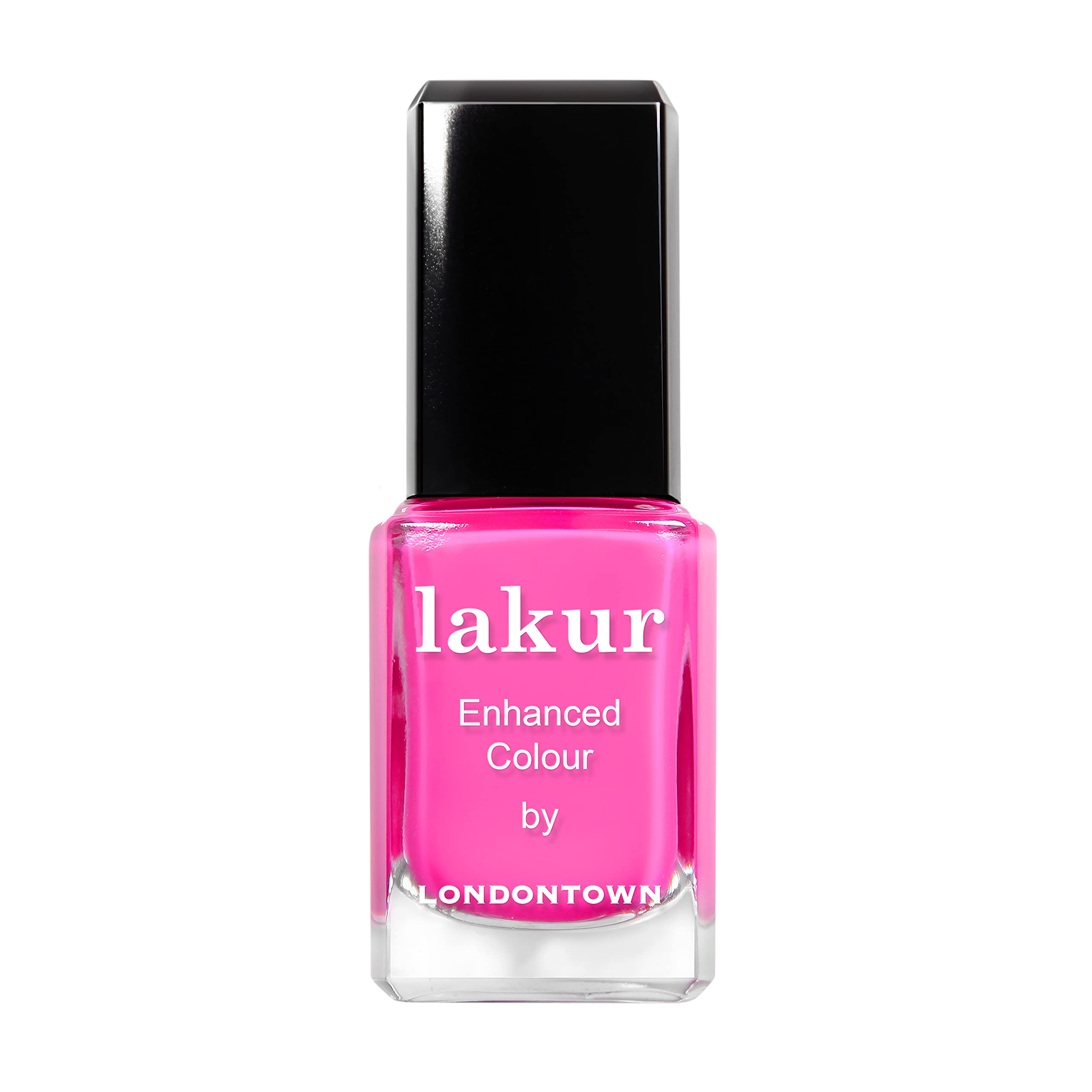 LONDONTOWN lakur Nail Polish - Chip-Resistant, Non-Toxic, Conditions & Hydrates Nails | Glossy Hot Pink, Berry Punch, .40 fl oz