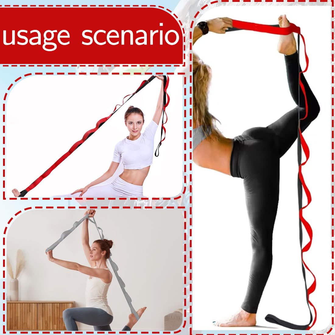 2pcs Daisy Chains, Yoga Amaca Extension Strap, 23KN Regolabile Nylon Arrampicata Sling Fitness Pilates ed Esercizio Estendere Cinghia
