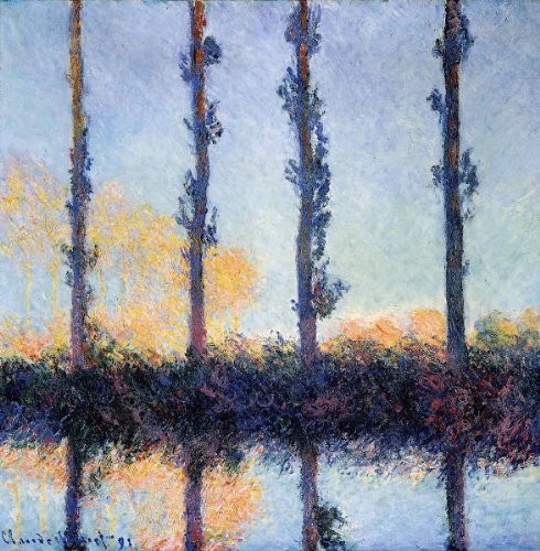 Amazon.co.jp: モネ・「ポプラ、4本の木」 プリキャンバス複製画