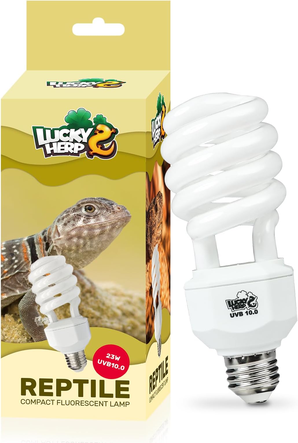 LUCKY HERP UVA UVB Reptile Light 10.0, Desert UVB 150 Compact Fluorescent Lamp 23W