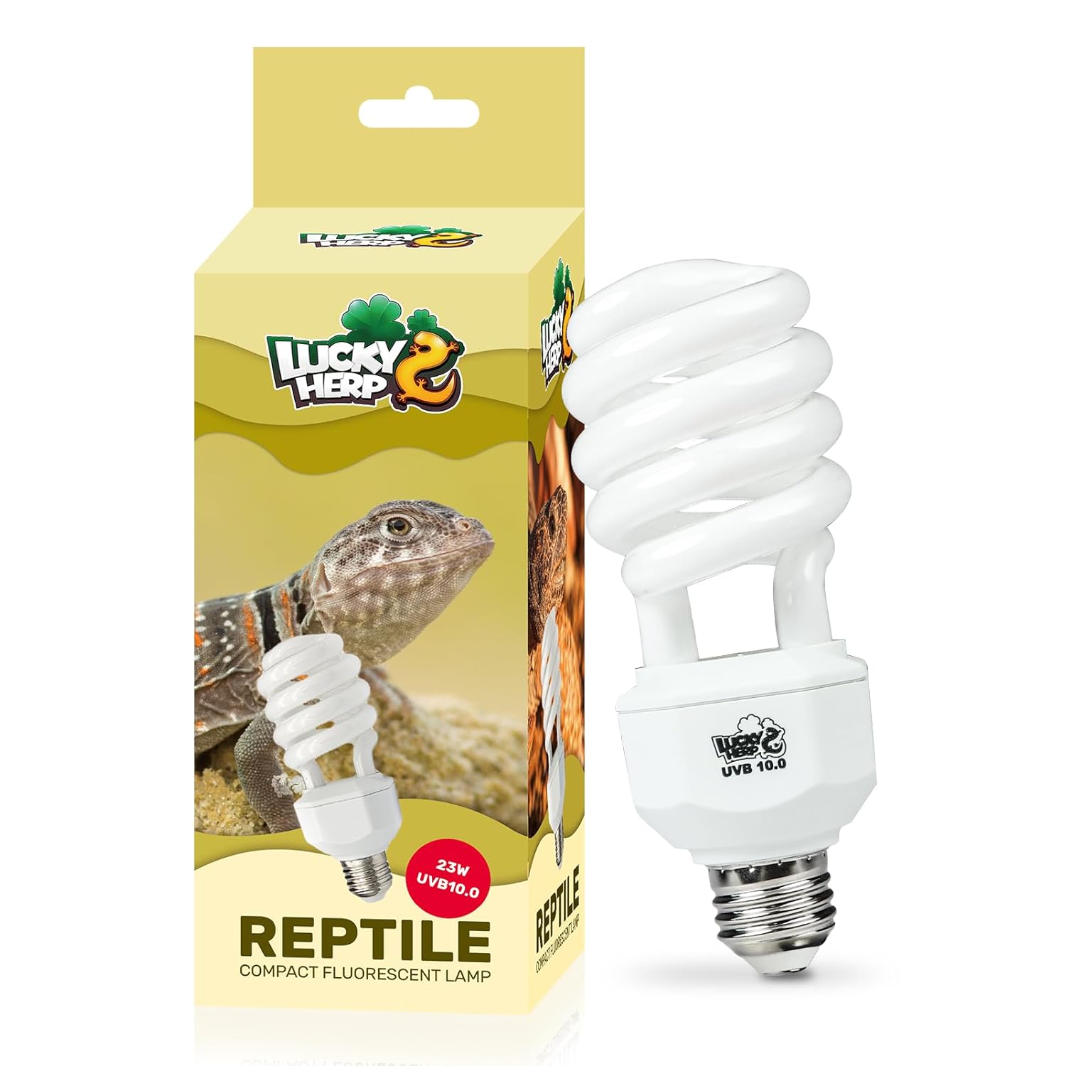 LUCKY HERP UVA UVB Reptile Light 10.0, Desert UVB 150 Compact Fluorescent Lamp, UVB Light for Reptiles 23W, UVA UVB Reptile Light Bulb, UVB Bulb for Reptiles Bearded Dragons...