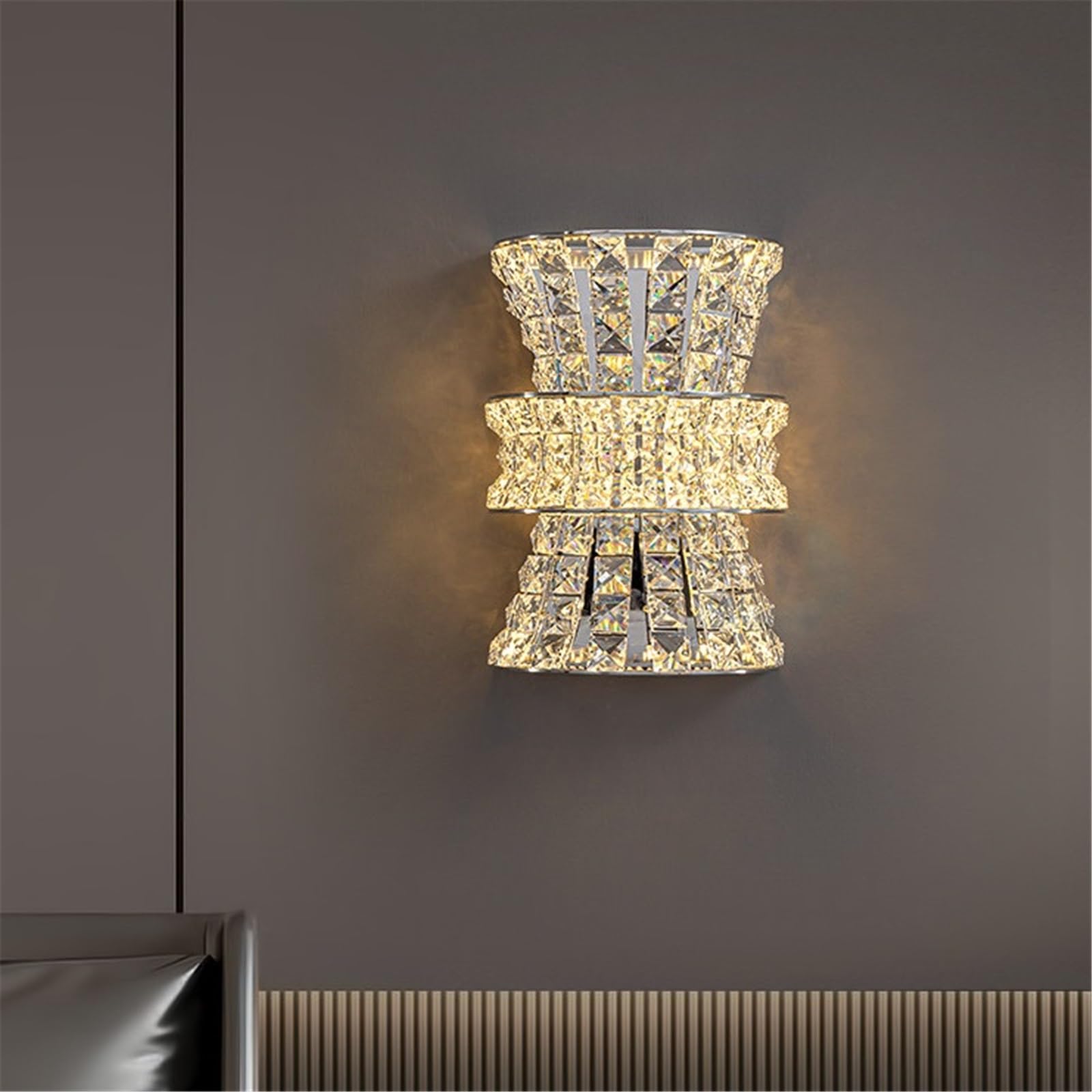 Applique da parete Lampada da parete di lusso in cristallo 31 cm for il corridoio della camera letto Vanity Hotel per corridoio
